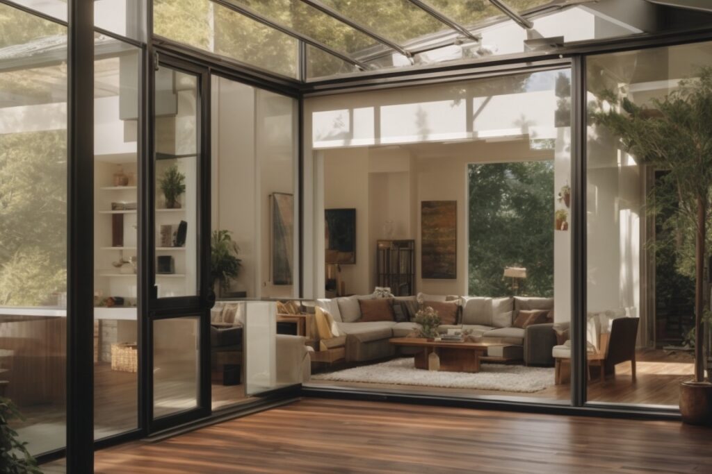 Philadelphia home interior with heat blocking window film installation